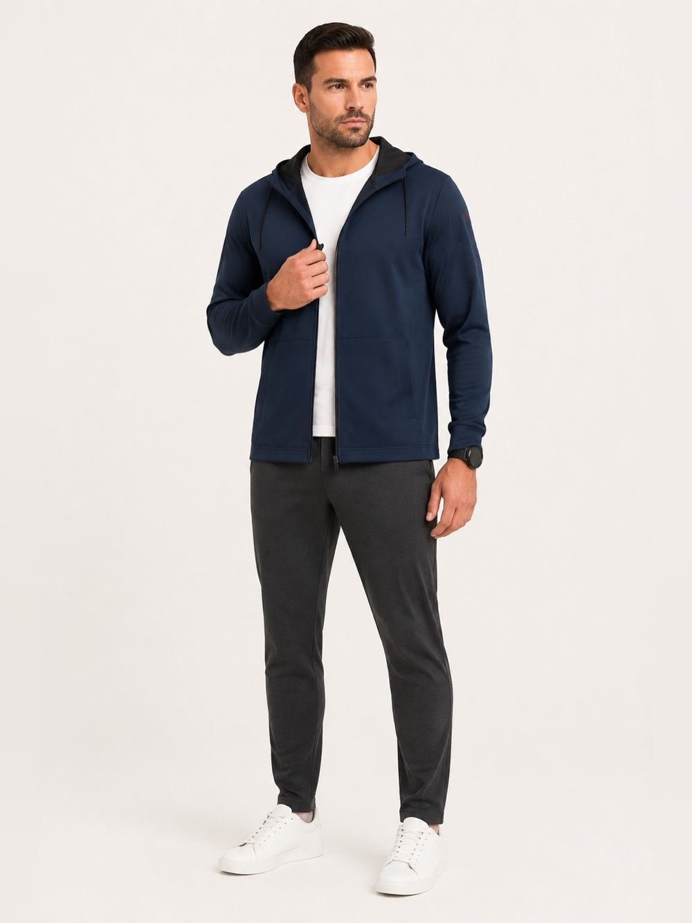 Rhone Spar V1 Full Zip Hoodie Mens XXL Navy Blue Performance Athletic Jacket